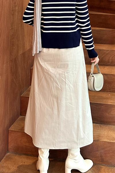 Bel Lastikli Tesettür Etek Taş