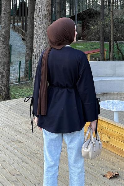 Yırtmaç Detaylı Sweat Lacivert