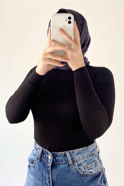 Bisiklet Yaka Düz Renk Body Siyah