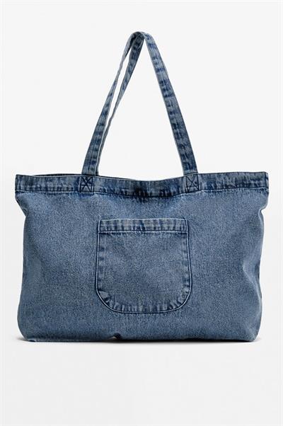Büyük Denim Tote Çanta Kot Mavisi