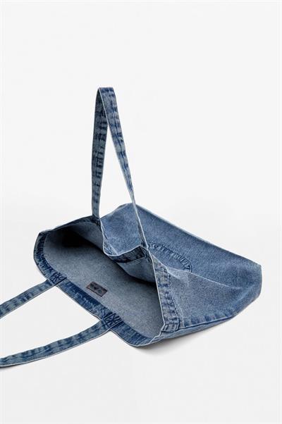 Büyük Denim Tote Çanta Kot Mavisi
