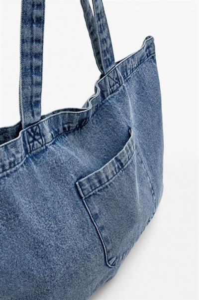 Büyük Denim Tote Çanta Kot Mavisi