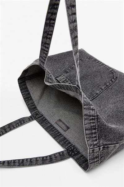 Büyük Denim Tote Çanta Siyah