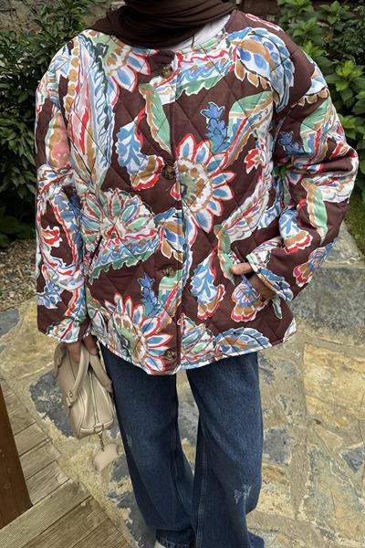 Desenli Kapitone Mont Acı Kahverengi