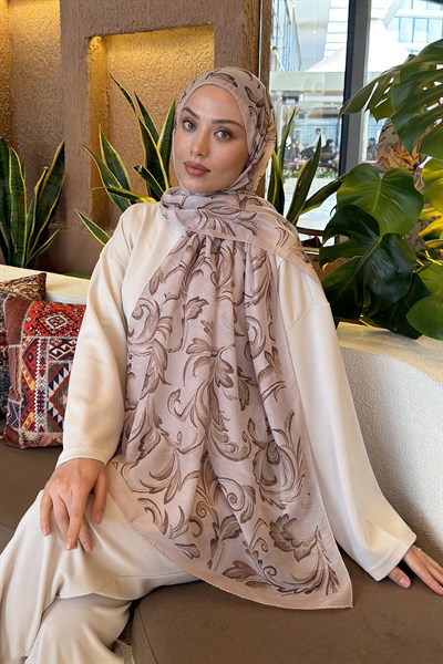 Etnik Desen Ferah Şal Bej