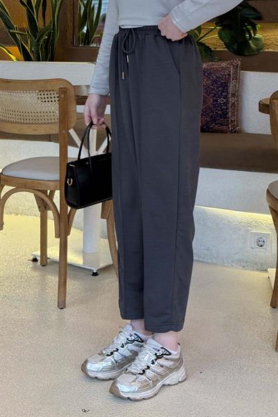 Çıma Detaylı Kordonlu Eşofman Altı Antrasit