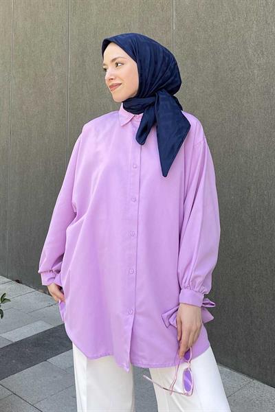 Kol Detaylı Gömlek 
Oversize Gömlek Lila
