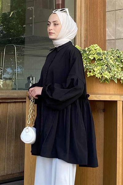 Lopez Balon Kol Tunik Siyah