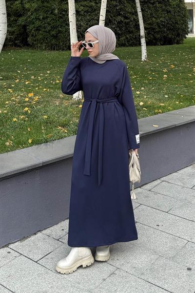Arma Detaylı Elbise Lacivert