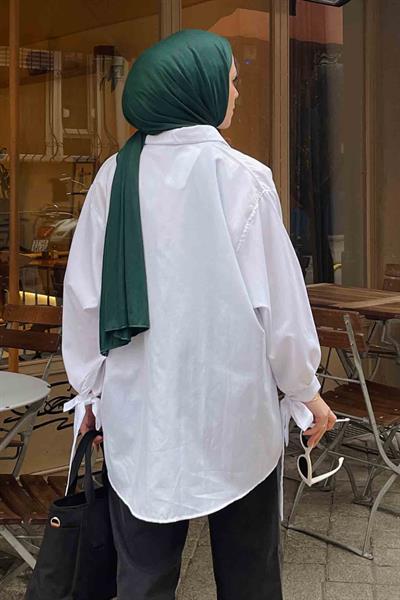 Kol Detaylı Gömlek 
Oversize Gömlek Beyaz