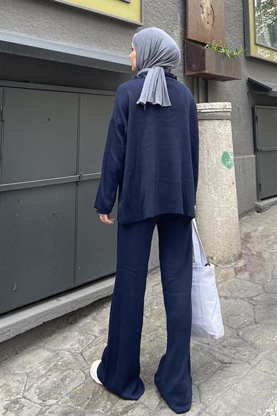 Selanik Pantalonlu Tesettür Takım Lacivert