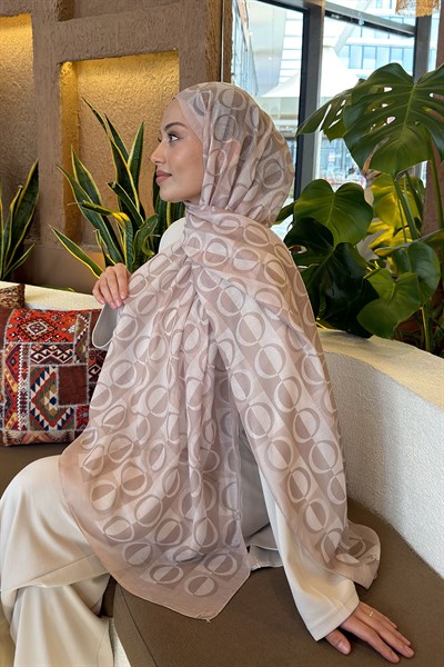 Halka Desen Ferah Şal Bej