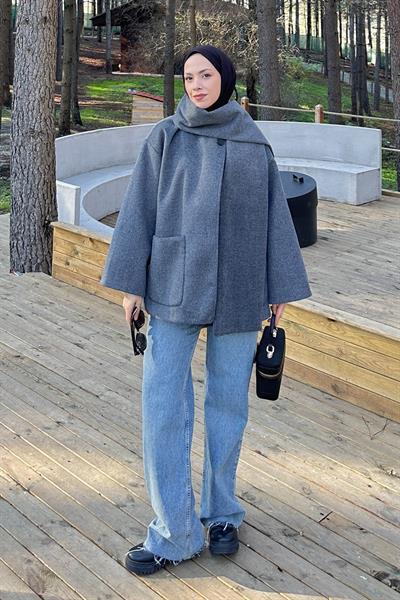 Cepli Kaşe Kaban Antrasit