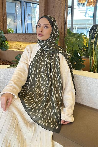 Ceylan Desen Soft Şal Haki