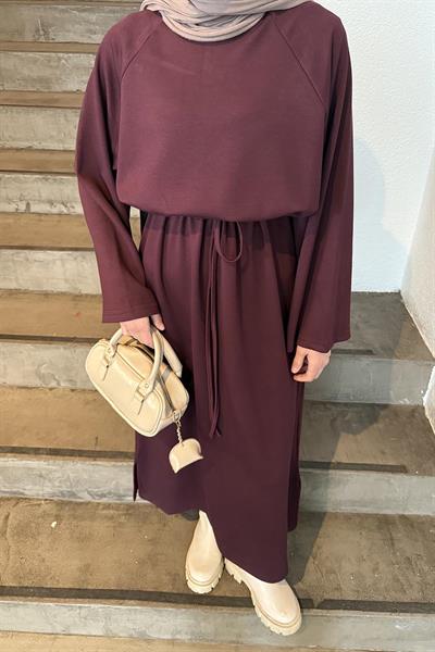 Bağlama Detaylı Elbise Bordo