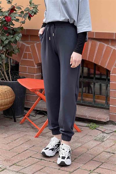 Modal Kumaş Paça Lastik Detay Eşofman Antrasit