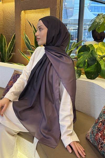 Degrade Desen Soft Şal Mürdüm