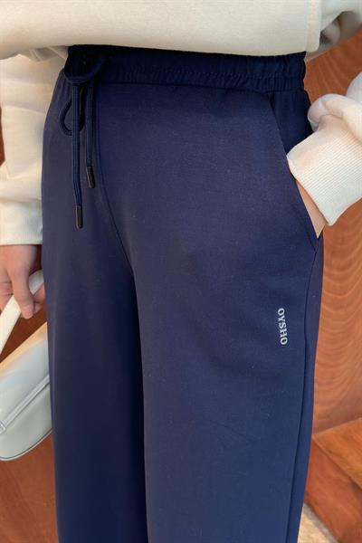 Üç İplik Şardonlu  Eşofman Altı Lacivert