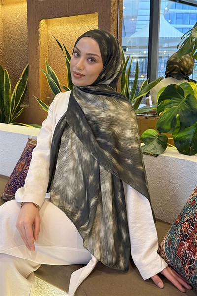 Ceylan Desen Soft Şal Haki