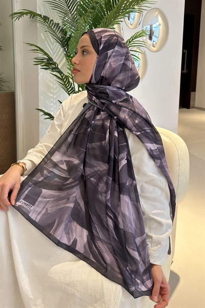 Brush Desen Soft Şal Eflatun