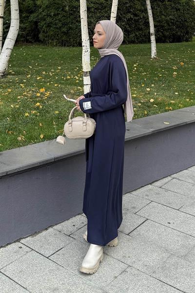 Arma Detaylı Elbise Lacivert