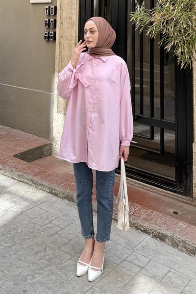 Kol Detaylı Gömlek 
Oversize Gömlek Pembe