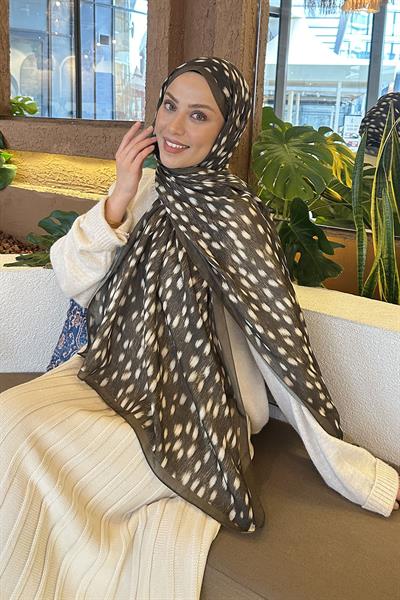 Ceylan Desen Soft Şal Asker Yeşili