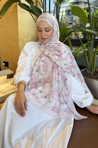 Çiçek Desen Lara Soft Şal Şeker Pembesi