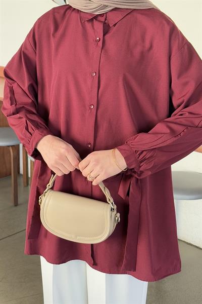Kol Detaylı Gömlek 
Oversize Gömlek Bordo