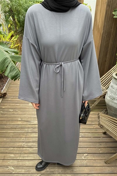 İki İplik Elbise Koyu Gri