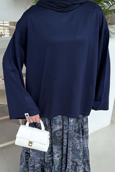 Kol Armalı Sweatshirt Lacivert