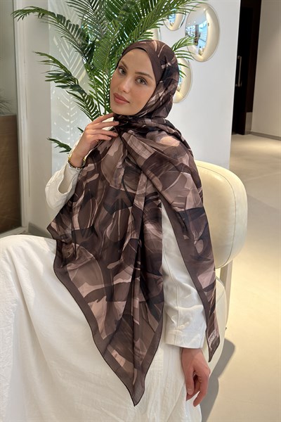 Brush Desen Soft Şal Kahverengi