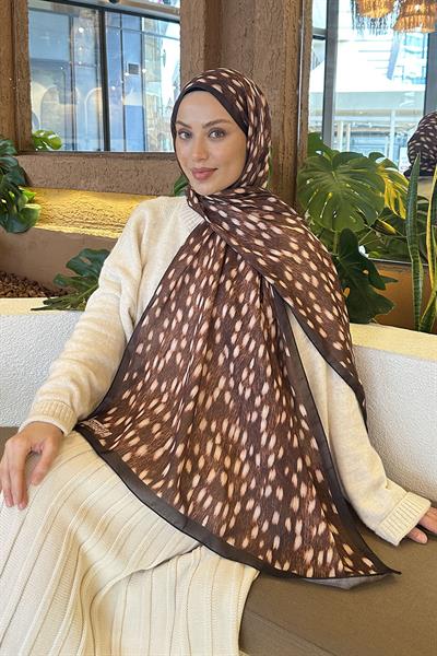 Ceylan Desen Soft Şal Kahverengi