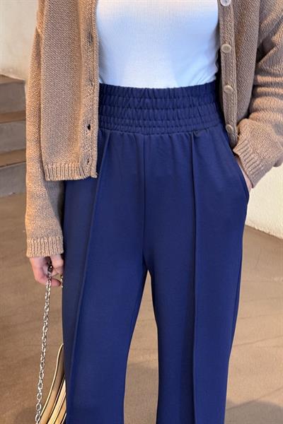 Çıma Detaylı Pantolon Lacivert