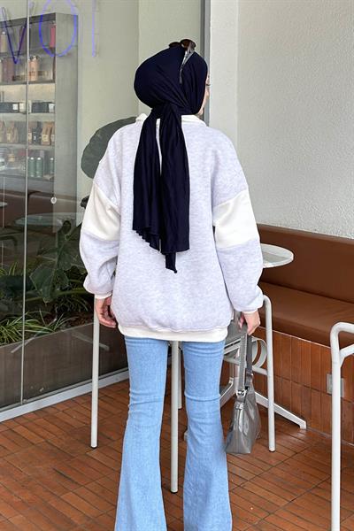 Colorado Baskılı Üç İplik Sweatshirt Gri