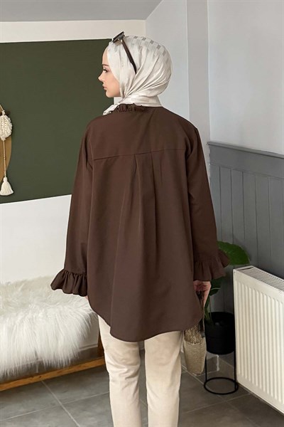 Fırfırlı Gömlek Acı Kahverengi