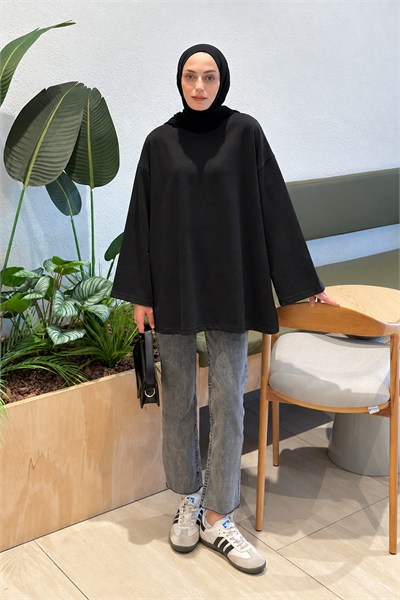 Oversize Basic Sweat Siyah