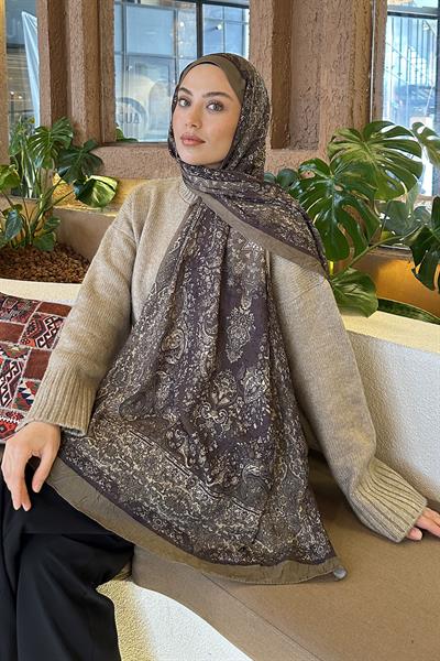 Retro Desen Bambu Şal Haki