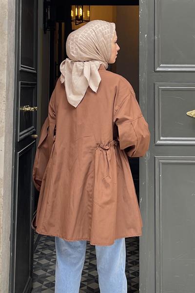 Lopez Balon Kol Tunik Acı Kahverengi