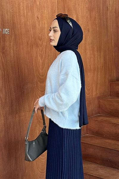 Sakallı Basic Hırka Mavi