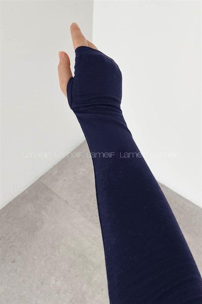 Eldiven Detaylı Balıkçı Yaka Body Lacivert