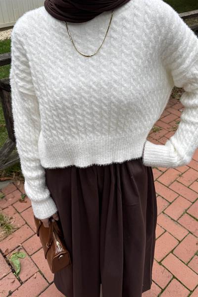 Crop Triko Kazak Kemik