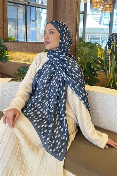 Ceylan Desen Soft Şal İndigo