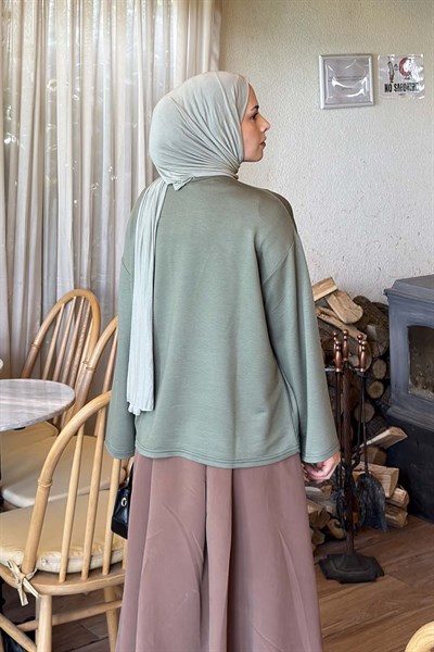 Kol Armalı Sweatshirt Haki