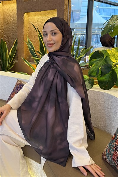 Batik Desen Soft Şal Mürdüm
