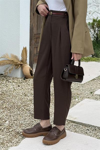 Havuç Pantolon Acı Kahverengi