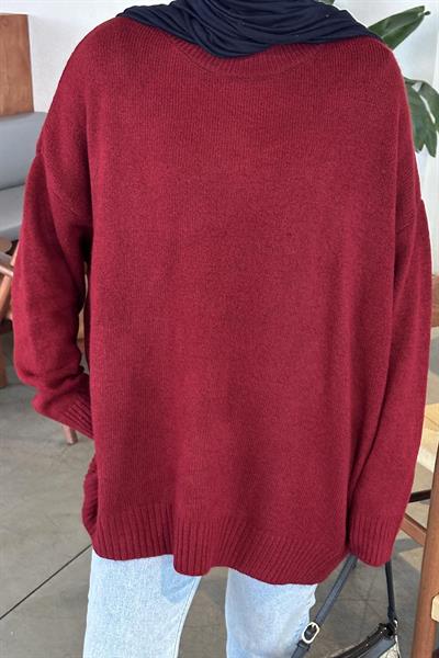 Salaş Dokulu Kazak Bordo