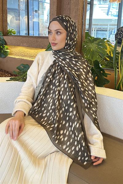 Ceylan Desen Soft Şal Asker Yeşili