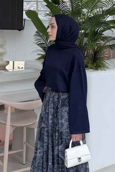 Kol Armalı Sweatshirt Lacivert
