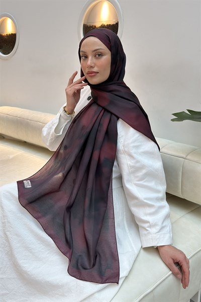 Batik Desen Soft Şal Bordo